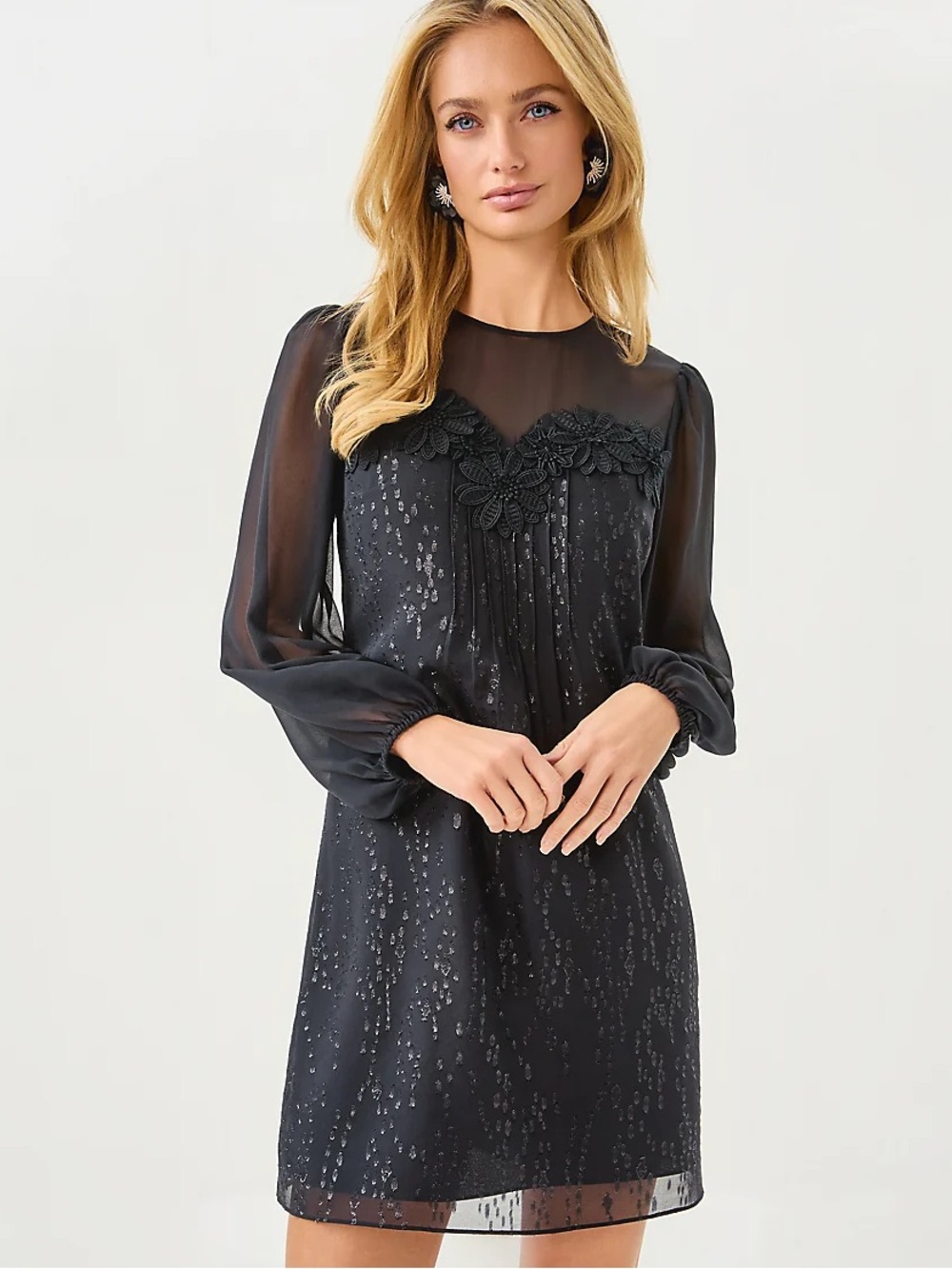 Lilly Pulitzer Gail Silk Dress in “Fish Clip Chiffon” NWT